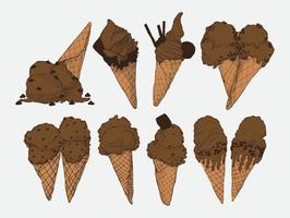 deliciosa colección de helados ilustraciones vectoriales vector