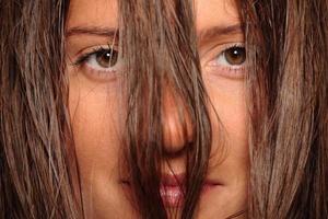 Young woman with long hair photo