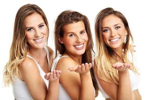 Group of happy friends in underwear photo