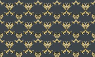 Damask fleur de lis patrón sin costuras vector fondo papel tapiz patrón de fleur de lis escandinavo batik diseño de textura digital para imprimir borde de sari de tela imprimible.