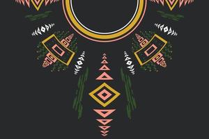 Simple kurti Neck Design Vector Motif Isolated embroidery neckline Ombre Pattern Aztec style embroidery abstract Simple kurti Neck . design for texture, fabric and saree  wear.