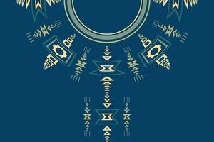 Kurti Neck Design Vector Motif A beautiful embroidery neckline design, round swirl motifs, geometrical pattern, and elements, Brocade kurta digital artwork textile print on fabric, Illustration