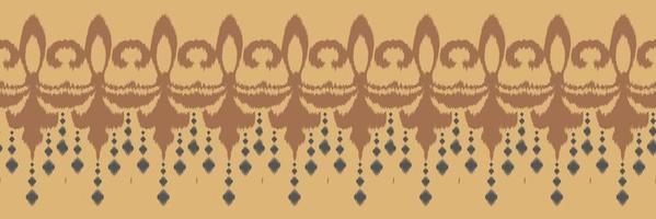 Ikat border tribal abstract Seamless Pattern. Ethnic Geometric Batik Ikkat Digital vector textile Design for Prints Fabric saree Mughal brush symbol Swaths texture Kurti Kurtis Kurtas