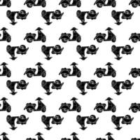 Modern scooter pattern seamless vector