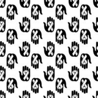 Unity ribbon in hand pattern seamless vector