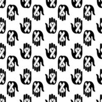 Unity ribbon in hand pattern seamless vector