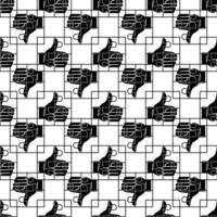 Puzzle thumb up pattern seamless vector