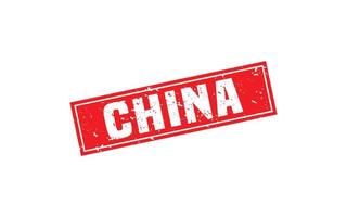 CHINA stamp rubber with grunge style on white background vector