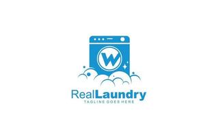 W logo LAUNDRY for branding company. letter template vector illustration for your brand.