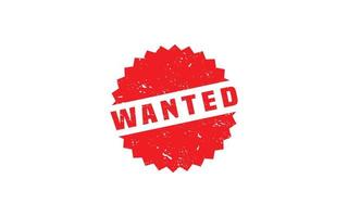 WANTED rubber stamp with grunge style on white background vector