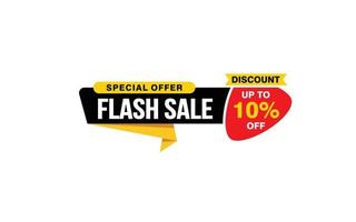 10 Percent flash sale offer, clearance, promotion banner layout with sticker style. vector