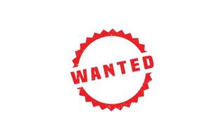 WANTED rubber stamp with grunge style on white background vector