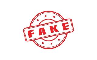 FAKE rubber stamp with grunge style on white background vector