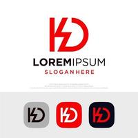 vector de concepto de diseño de logotipo de monograma. vector de logotipo de icono de símbolo de marca de letra kd inicial