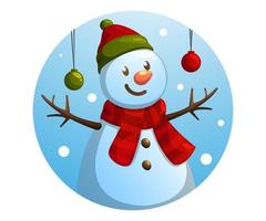 winter background with snowman vector