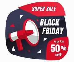 Modern black Friday sale banner background with megaphone vector