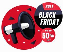 Modern black Friday sale banner background with megaphone vector