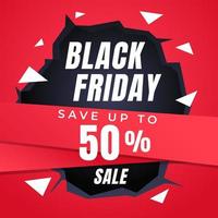 Black Friday sale banner template in flat style design vector