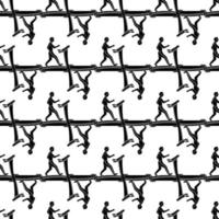 The guy on the treadmill pattern seamless vector