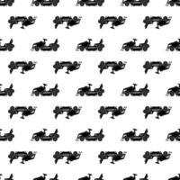 Tractor lawn mower pattern seamless vector
