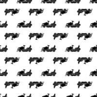 Tractor lawn mower pattern seamless vector