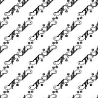 Man bag travel escalator down pattern seamless vector