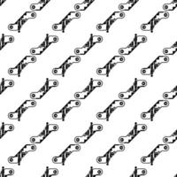 Woman escalator pram down pattern seamless vector