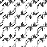 Man wheelchair up escalator pattern seamless vector