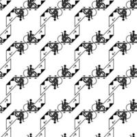 Man wheelchair up escalator pattern seamless vector