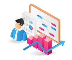 Flat isometric 3d illustration set business organizational structure vector