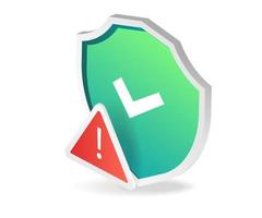 Flat isometric 3d illustration warning security vector