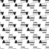 Empty plastic lunch boxes pattern seamless vector