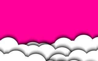 Abstract papercut  cloud sky pink color background vector