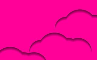 resumen papercut nube cielo rosa color fondo vector