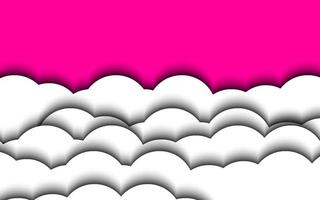 Abstract papercut  cloud sky pink color background vector