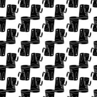 Making coffee machine pattern seamless vector