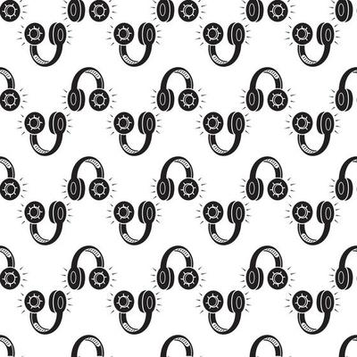 Dj headphones pattern seamless vector
