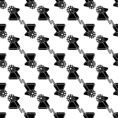 Mechanical hand seeder pattern seamless vector