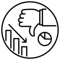 Outline icon for income sales down. vector