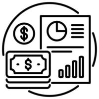 Outline icon for business revenue report. vector