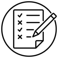 Outline icon for questionnaire tick mark. vector