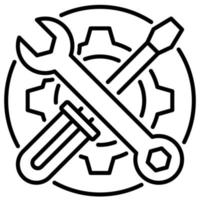 Outline icon for Preferences and repair. vector