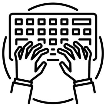 Outline icon for Keyboard typing. vector
