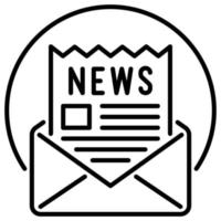 Outline icon for newsletter and envelope. vector