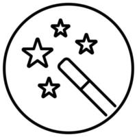 Outline icon for magic stick. vector