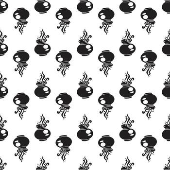 Magic cauldron pattern seamless vector