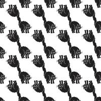 Scary black cat pattern seamless vector