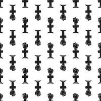 Bird on grave cross pattern seamless vector