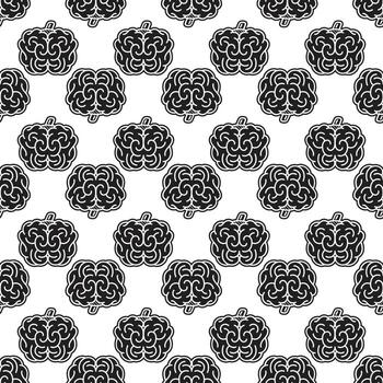 cerebro frontal patrón vector sin costura