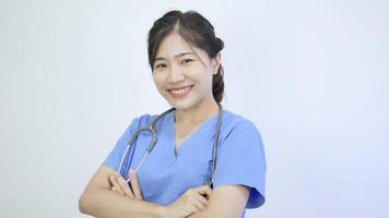 The Asian female doctor on the waist island succeeded. video